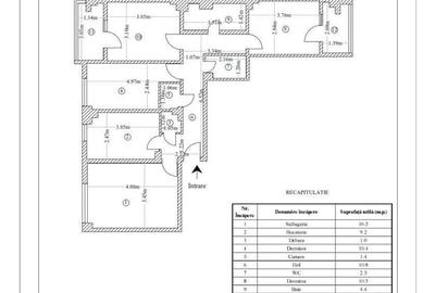 4 camere - etajul 2 - 86mp -izolat - bloc din 1980 - 2
