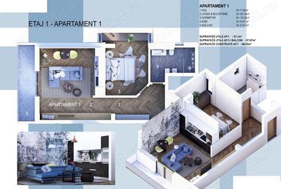 Apartament cu 2 camere decomandat în Kamsas - 2