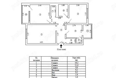 Apartament cu 3 camere decomandat în Țiglina 2