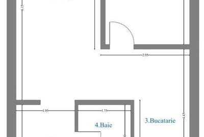 Apartament cu 2 camere semidecomandat în UTA - 1