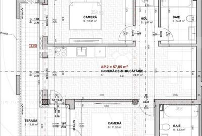 Apartament de 3 camere, 58 mp, etaj intermediar, balcon, parcare, Apahida - 2