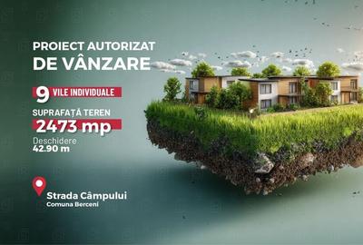 Lot de teren intravilan 2473 mp, proiect si autorizatie pentru 9 vile, Berceni