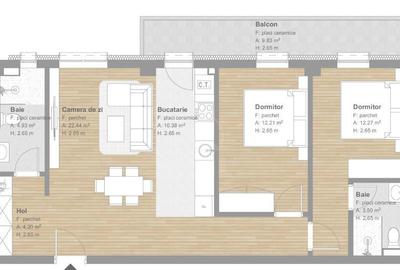 Apartament de 3 camere, finisat- TINERETULUI- FLORESTI - 2