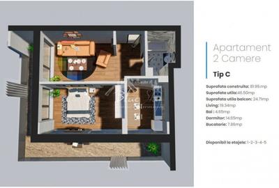 Apartament cu 2 camere decomandat în Nord