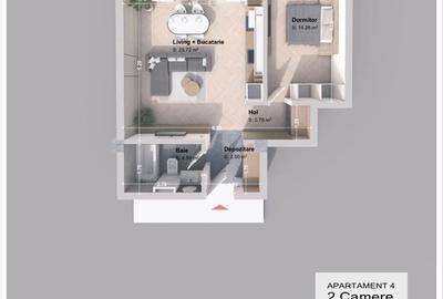 Apartament cu 2 camere semidecomandat în Central - 1