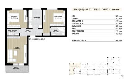 Apartament 3 camere dezvoltator sector 4 - 3