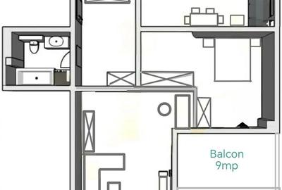 Apartament cu 2 camere decomandat în Sud - 8