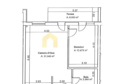 Apartament cu 2 camere semidecomandat în Florești - 3