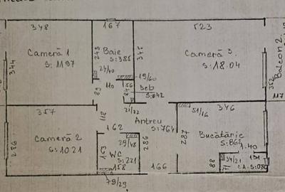 Apartament cu 3 camere decomandat în Mărăști
