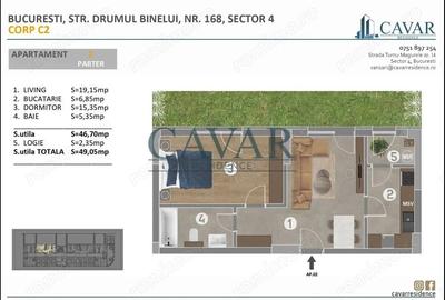 2 Camere Proiect Cavar Residence Binelui 168 2 Camere Proiect Cavar Residence Binelui 168 - 7