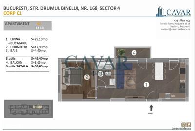 Apartament cu 2 camere în Măgurele