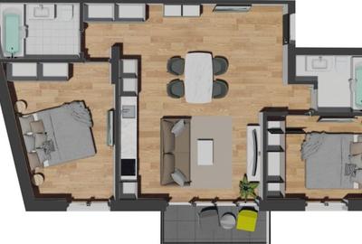 Apartamente semifinisate de 2/3 camere, la 2 minute de VIvo Mall - 6