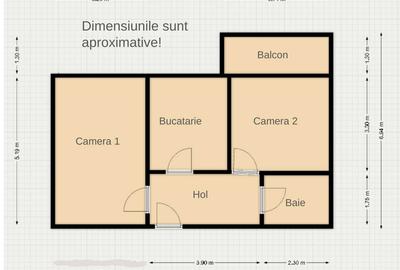 Apartament cu 2 camere decomandat în Central