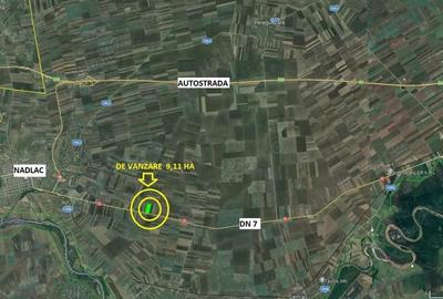 9 ha teren cu front la DN 7 , Nadlac - 3