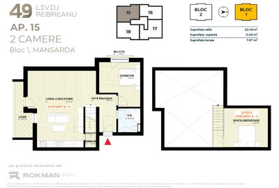 Dezvoltator: Apartament 2 camere 48 mp, incalzire prin pardoseala, Coresi - 4