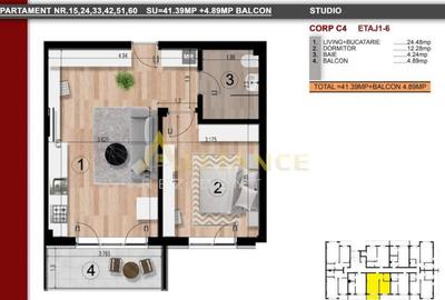 Apartament cu 2 camere semidecomandat în Central - 8