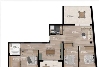 Apartament cu 4 camere semidecomandat în Central - 1