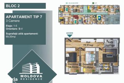 Apartament cu 3 camere în Burdujeni - 9