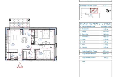 Apartament cu 3 camere semidecomandat în Unirii