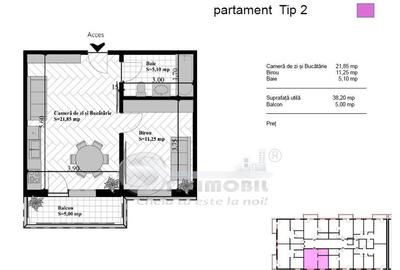 Apartament cu 2 camere decomandat în Bucium