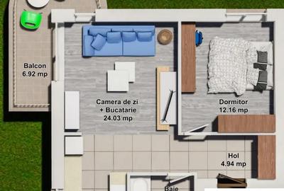 Apartament cu 2 camere decomandat în Ștefăneștii de Jos - 2