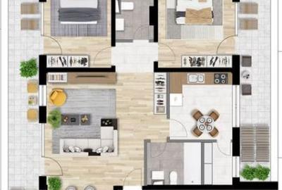 Apartament cu 3 camere în Între Lacuri