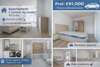 Apartament cu 2 camere semidecomandat, mobilat în Central