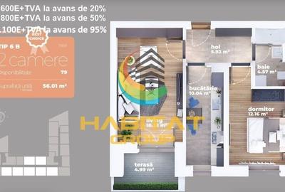 Auchan Titan-Liviu Rebreanu-2 camere, decomandat, 56 mp - 3