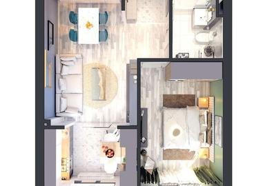 Apartament cu 2 camere în Titan