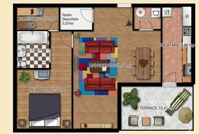 Apartament cu 2 camere, mobilat în Băneasa - 5