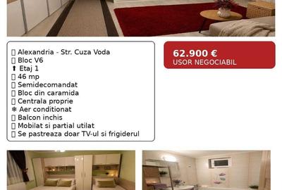 Apartament cu 2 camere semidecomandat în Cuza Vodă - 1
