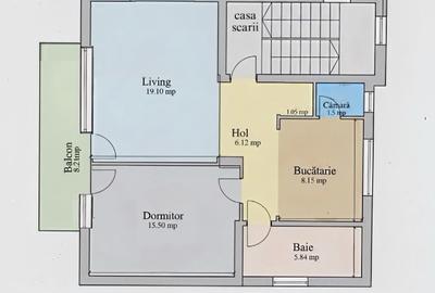 Borhanci- 2 camere decomandat, 57 mp, + balcon deschis 8 mp, pet-friendly - 7