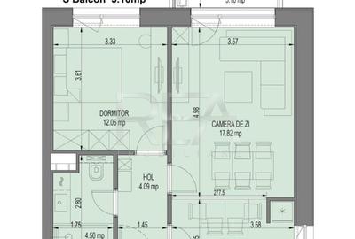 Apartament cu 2 camere semidecomandat în Aviației