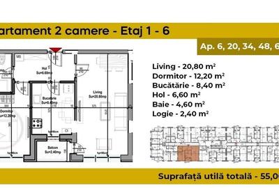 Apartament 2 Camere Sector 4 Zona Grand Arena 55Mp - 5