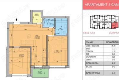 {FINALIZAT} Apartament cu 3 camere, 2 bai - STB 440, 480 - - 14