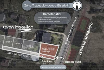 Teren intravilan | 550 mp | utilitati | 150 mp servitute | 19 ml deschidere - 1