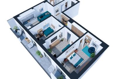 APARTAMENT 4 CAMERE, 103 MP, ETAJ INTERMEDIAR, NICOLINA, comision % !!! - 1