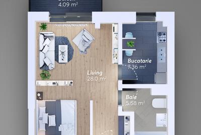 GARSONIERA TIP 18 -BLOC E & F - FAZA II