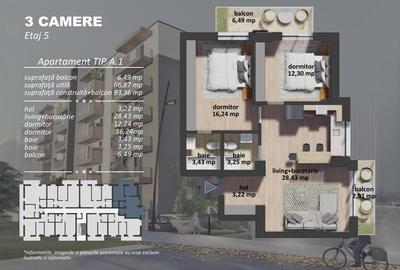 Apartament cu 3 camere decomandat în Berceni - 2