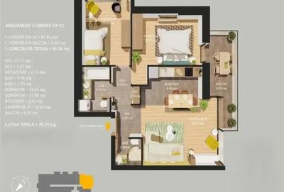 Apartament cu 3 camere semidecomandat în 13 Septembrie - 7