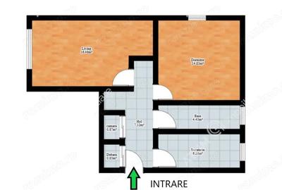 Apartament cu 2 camere decomandat în Terezian
