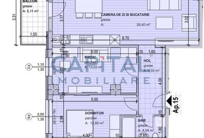 Apartament de vanzare, 3 camere, balcon, comision 0% - 2