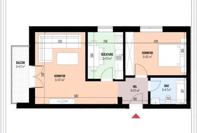 Apartament cu 2 camere decomandat - 1