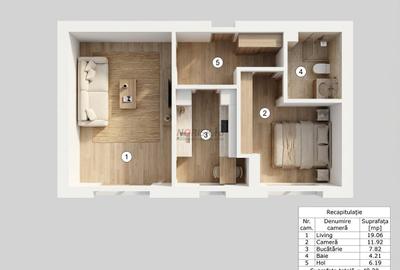 Apartament cu 2 camere decomandat în Est