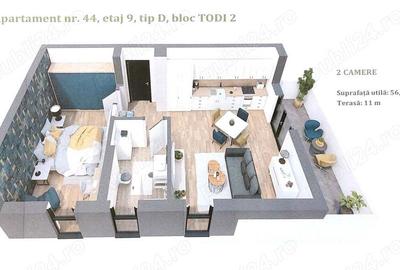 Vand Cesionez promisiune vanzare-cumparare Apartament 2 camere, Tip D, Cartier Ateneo, Torontalului - 1