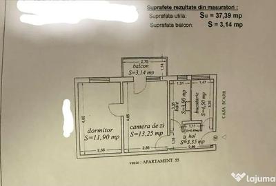 Apartament cu 2 camere semidecomandat în Km 4