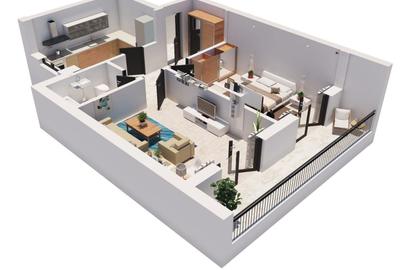 Apartament cu 2 camere decomandat, mobilat în Kamsas - 1