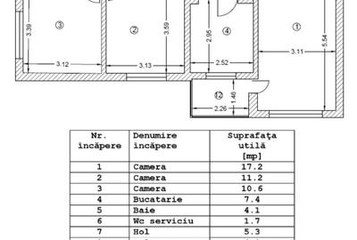 Apartament cu 3 camere decomandat în Tei - 2