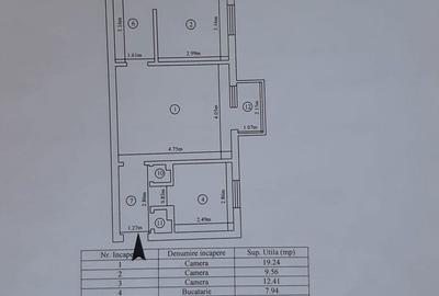 Apartament cu 3 camere semidecomandat în Zimbru