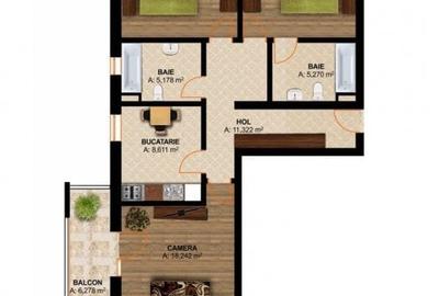 Apartament cu 3 camere decomandat în Theodor Pallady